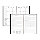 Staples - Agenda scolaire hebdomadaire/mensuel 2026-2027 - 8 1/2 po H x 5 1/2 po l - Noir - bilingue-Mois passé et futur en référence avec section de notes dans le bas du côté gauche de la double page