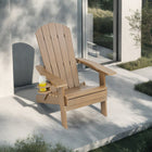 Backyard Lifestyles - Chaise Adirondack pliante avec repose-pieds escamotable et porte-gobelet - Brun-Garantie limitée de 2 ans.
