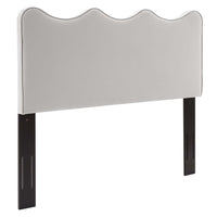Modway - Athena Performance Velvet Tête de lit King/King de Californie, Gris clair-Tête de lit King/King de Californie