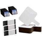 Flipside Products Tableau blanc rectangulaire effaçable à sec 20,3 x 24,8 cm (8 x 9,75 po) avec stylo et gomme, lot de 12.-L'ensemble comprend 12 palettes, 12 gommes en feutre et 12 stylos effaçables à sec noirs.