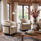 Zuo - Hanko Chaise pivotante - Beige doré-Dimensions: 29,5 po L x 29,9 po L x 30,3 po H