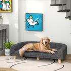 PawHut - Canapé pour chien avec housse lavable, patins antidérapants - gris foncé-Le canapé et la housse amovibles simplifient le nettoyage et l'entretien pour les propriétaires d'animaux 