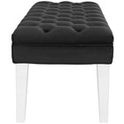 Modway - Valet Performance Velvet Banc - Noir-Pieds en acrylique transparent