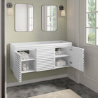 Modway - Render 48" Meuble de toilette de salle de bain compatible double lavabo (non inclus) - Blanc-Tiroirs à extension complète