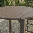 Modway - Eleni Rond 35 po Terrasse extérieure Bois teck Bar Table - Teck gris usé-Sièges deux