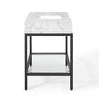 Modway - Kingsley Acier inoxydable noir de 36" Vanette de salle de bain - Noir Blanc-Étagère de rangement en verre
