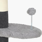 PawHut - Arbre à chat du sol au plafond 88,5 po-100,5 po avec poteaux à griffer - gris-Revêtement en peluche pour plus de confort 