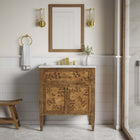 Modway - Elysian 30" Vanette de salle de bain - Brun blanc-Trous centraux de 8"