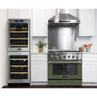 Kucht - 36 po Série KNG Cuisinière Pro Style au gaz naturel - Acier inoxydable/Vert olive-Comparable aux cuisines professionnelles, cette cuisinière est équipée d’un four à convection de 22 000 BTU et d’un gril de 10 000 BTU