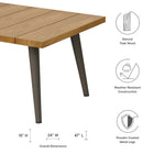 Modway - Meadow Terrasse extérieure Bois de teck Table basse - Taupe naturel-Table extérieure en bois
