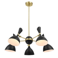 Modway - Declare 5-Bras léger de 6" Pendentif - Noir-Pendentif à 5 lumières