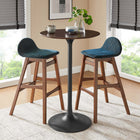 Modway - Lippa Rond de 28 po Bois Bar Table, Noyer cerisier noir-Socle métallique résistant aux éclats