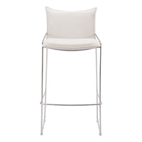 Zuo - Pola Tabouret de bar - Blanc-Tissu polyester douillet