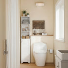 HOMCOM - Armoire de salle de bain haute avec étagères réglables - blanc-Finition blanche adaptée à la plupart des intérieurs modernes 