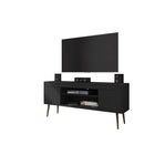 Manhattan Comfort - Meuble TV Bradley 62,99 po style Mid-Century Modern - Noir-Meuble TV autoportant de style milieu du siècle moderne pour salon et chambre