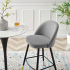 Modway - Cordial Tissu Tabourets de bar - Gris clair - Ensemble de 2-Capsules de pied non marquées