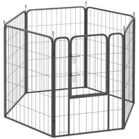 PawHut - Parc pliable pour chien 6 panneaux avec porte et sangle - 39 po H-Six panneaux peuvent être configurés en différentes formes pour des installations polyvalentes
