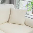 HOMCOM - Canapé sectionnel modulable avec chaise longue - blanc crème-Le cadre en acier et les pieds en bois de hêtre assurent une solidité fiable pendant l'utilisation 