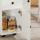 HOMCOM - Table à manger pliante à abattants sur roulettes avec tiroirs et armoire de rangement pour 4-6 personnes - blanc-Fabriqué en panneau de particules solide offrant une structure rigide 