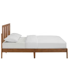 Modway - Sirocco Rotin et bois Lit de plateforme King, Noyer-Tête de lit à hauteur ajustable