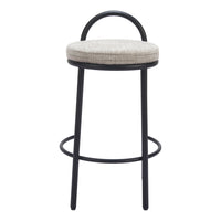 Zuo - Sisal Tabouret de comptoir - Beige Tweed - Ensemble de 2-Tissu chenille doux