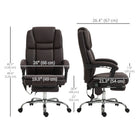 Vinsetto - Fauteuil de bureau exécutif à vibration et massage - marron foncé-Faites une pause et détendez-vous avec une inclinaison jusqu'à 135° et un repose-pieds escamotable 