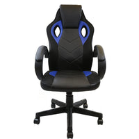 Nicer Furniture - chaise de jeu réglable ergonomique - bleu-Le design de style course fonctionne comme chaise de jeu et chaise de bureau.  