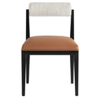 Modway - Kai Boucle et cuir végan Chaise à manger - Noir Tan Perle-8