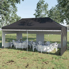 Outsunny - Tente auvent instantanée 20 pi l x 10 pi L avec sac à roulettes - Noir-Armature en acier solide assurant une utilisation durable