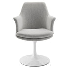 Modway - Lippa Salle à manger pivotante Rembourré Fauteuil - Blanc gris clair-8