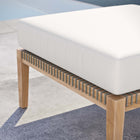 Modway - Clearwater Terrasse extérieure Bois de teck Ottoman in Gris blanc-Sangle de corde tressée
