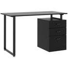 HOMCOM - Bureau d'ordinateur avec tiroirs réversibles multifonctions - 47,2 po L x 23,6 po l x 29,9 po H - noir-Le classeur peut être assemblé du côté gauche ou droit, ou même à l'extérieur du bureau. 4 façons d'installer ce bureau pour répondre à vos différents besoins