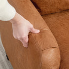 HOMCOM chaise d’appoint 45 po avec large assise pour salon - brun-Épaisseur de l’assise : 4,7 po (12 cm)  
