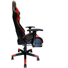 Nicer Furniture - chaise de jeu de style course avec repose-pieds - rouge-Base en plastique dur assurant une durabilité et un soutien à long terme.  