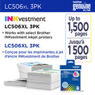 Brother - LC504 Cartouches d’encre cyan, magenta, jaune authentiques à haut rendement-Les cartouches d’encre à haut rendement LC506XL3PKS authentiques de Brother offrent des résultats fiables et constants