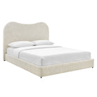 Modway - Seluna Boucle Lit plateforme Queen, Pearl-Pieds durables en plastique à profil bas