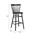 Zuo - Tyce Tabouret de bar - Noir - Ensemble de 2-Garantie limitée de 3 ans