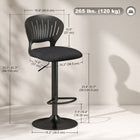 HOMCOM - Tabourets de bar modernes pivotants hauteur comptoir - noir - paquet de 2-La rotation fluide à 360° améliore la flexibilité lors des repas 
