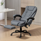 Vinsetto - Fauteuil de massage vibrant à 7 points avec repose-pieds et roulettes pivotantes - gris-Hauteur de siège réglable de 18,1 po à 22 po (46 cm à 56 cm) pour s'adapter à votre style d'assise