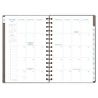 AT-A-GLANCE - Agenda hebdomadaire/mensuel Signature 2027 - 8 1/2 po H x 5 3/8 po l - gris - bilingue-Couverture en similicuir gris avec estampage métallique