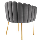 Modway - Sanna Chenal Touffé Performance Velvet Fauteuil - Gris-Construction solide