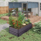 Outsunny - Jardinière surélevée - 6 pi x 3 pi x 2 pi - gris foncé-Conception extra profonde à fond ouvert pour les plantes à longues racines 