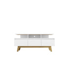 Manhattan Comfort - Meuble TV Yonkers 62,99 po style Mid-Century Modern - Blanc-Meubles TV de style Mid-Century Modern pour salon et chambre