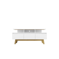 Manhattan Comfort - Meuble TV Yonkers 62,99 po style Mid-Century Modern - Blanc-Meubles TV de style Mid-Century Modern pour salon et chambre
