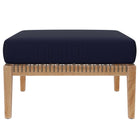 Modway - Clearwater Terrasse extérieure Bois de teck Ottoman in Marine grise-Coussin amovible