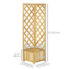Outsunny - jardin surélevé avec treillis pour plantes grimpantes - 16 po L x 16 po l x 57 po H - naturel-Fabriqué en bois de sapin adapté à l'extérieur
