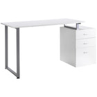 HOMCOM - Bureau d'ordinateur avec tiroir réversible multifonction - 47,2 po L x 23,6 po l x 29,9 po H - blanc-Le classeur peut être assemblé du côté gauche ou droit, ou même à l’extérieur du bureau. 4 façons d’installer ce bureau pour répondre à vos différents besoins