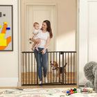 PawHut - Barrière pour bébé 30 po-51 po, barrière pour animaux avec 2 kits d’extension, fermeture automatique - noir-Ouverture à une main, dans les deux sens, et fermeture automatique pour une utilisation quotidienne facile 