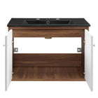 Modway - Transmit 30" Vanité de salle de bain murale - Noir noyer-8