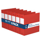 Davis Group Super économie, Reliure à anneaux ronds 3 po, paquet de 6 – Rouge-3 Reliure À Anneaux
